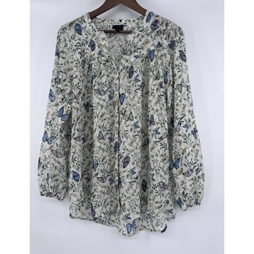 Sheer XL Butterfly Blouse Cottagecore fairy peasant sleeve ethereal renaissance